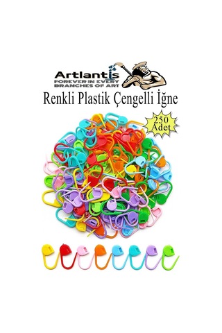 Plastik Çengelli İğne 250 Li 1 Paket Örgü Ayracı Renkli Oval Çengelli İğne Klips İlmek Sabitleyici Belirleyici İp Tutucu
