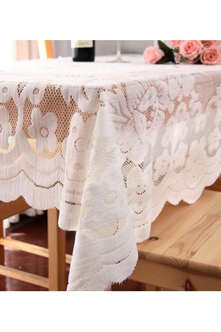 Polyester Makine Yıkanabilir Masa Korku Çiçek Dantel Kare Masa Decloth 80x80cm Çok Renkli