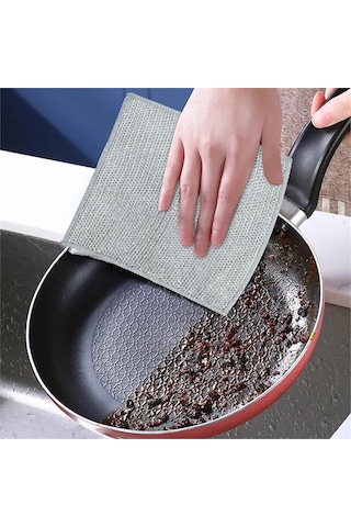 2 Adet Telli Bulaşık Bezi Ovma Teli Pratik Çizmez Bulaşık Süngeri Çok Amaçlı Temizlik Süngeri