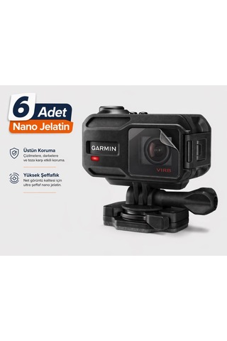 Garmin Virb Xe Aksiyon Kamerası Uyumlu 6 Adet Hidrojel Ekran Film Nano Jelatini
