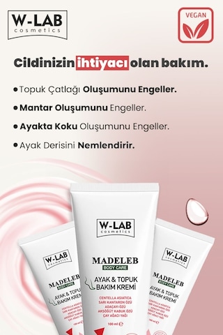 W-Lab Cosmetics Ayak Topuk Bakım Kremi 100 Ml Ve W-Lab Cosmetics Ayak Tırnak Bakım Spreyi 100 Ml
