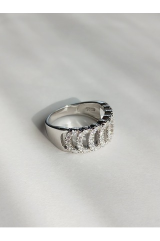 Keskin Gümüş Gurmet Tasarım Yarım Tur Su Yolu Kadın Yüzük No.12