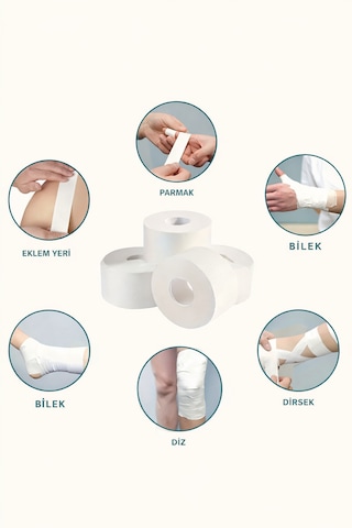 Rijit Fiksasyon Yapışkanlı Sporcu Bandajı 3.7cm X 10 Metre Beyaz