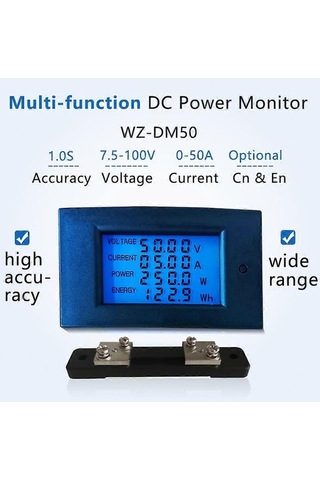 Motion Watt Paneli Ölçümü Metre Güneş Enerjisi Dijital Dc 5kw 50a 4'lü Fonksiyonlu - Lp