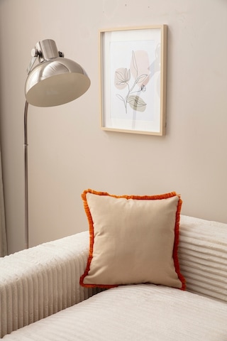 Swita Home Saçaklı Tek Renk 43x43 Kırlent Kılıfı Turuncu