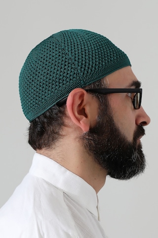 Örme Esnek Orlon Namaz Takke - Yeşil - Smz