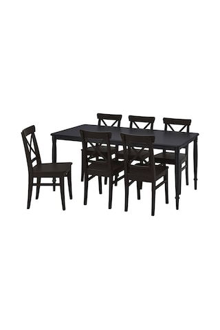 Yemek Masası Takımı, Siyah-venge, 6 Sandalyeli Siyah