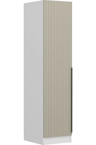 Minar Kale 1 Kapaklı Dolap Çizgili Mebran 210cm - Beyaz/kumtaşı - Askılıklı Çok Renkli