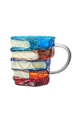 Qerhome Borosilikat Cam Renkli Sherlock Kupa 350 Ml 1 Adet Şeffaf