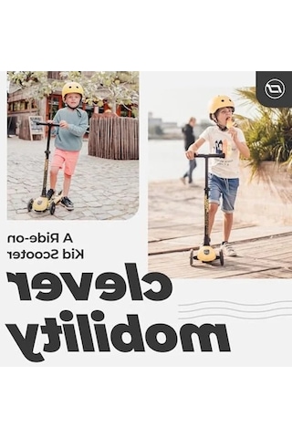 Led Tekerlekli Sarı Çocuk Scooter - Eğlenceli Taşıma Aracı Açık Füme - Füme - Kahverengi