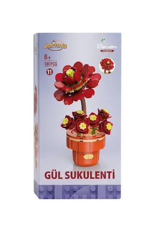 Dostoys Yapı Taşı Serisi Çiçek Yapım Seti Gül Sukulenti 186 Parça