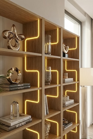 Labirent Ledli Açık Kitaplık Meşe