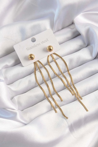 316l Çelik Altın Renk İtalyan Model Topçuk Küpe - Tj-bkp9491 çok renkli