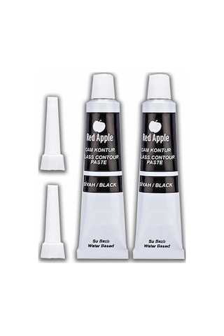 Siyah Kontür Boyası 20 Ml 2 Adet Red Apple Cam Vitray Boyası Kontur Boyası Ana Hatları Çizme Sanatsal Hobi