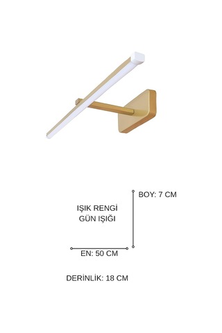 Berrak Modern Tasarım Eskitme Renk Gün Işığı Ledli Banyo - Mutfak - Salon Led Duvar Aplik Çok Renkli
