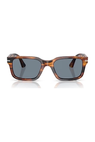 Persol Po 3272s 123556 55 Unisex Dikdörtgen Kırçıllı Kahverengi Kemik Güneş Gözlüğü Kahverengi