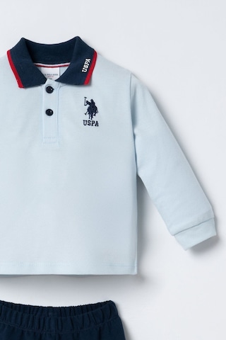 U.S. Polo Assn. Erkek Bebek Mavi Uzun Kol Pijama Takım Usb3196-c-v1 Usb3196-c-v1