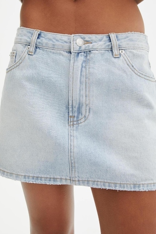 Madmext Buz Mavi Mini Jean Etek Mg2099 Buz Mavi