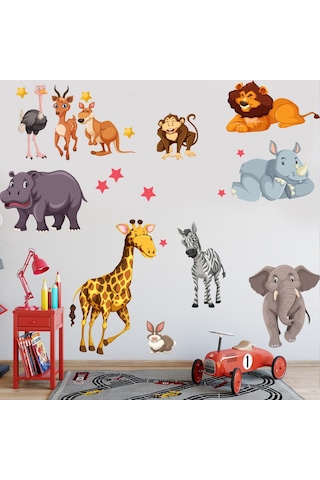 Sevimli Hayvanlar Çocuk Odası Duvar Sticker Çocuk Bebek Odası