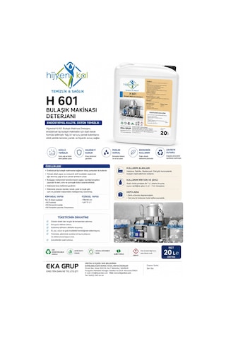 Hijyenkal Bulaşık Makinesi Deterjanı H 601 20 Kg