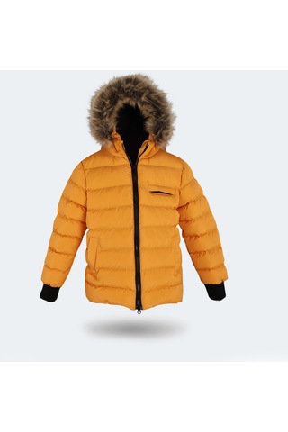 Slazenger CALISTO NEW Çocuk Kapüşonlu Şişme Sarı Mont & Kaban
