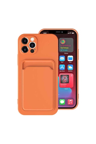 Apple Uyumlu iPhone 12 Pro Kılıf Zore Ofix Kapak Turuncu