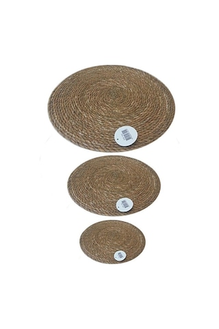Amerikan Hasır Servis Supla Örme Bambu Kaliteli 35 CM 6 Adet Krem