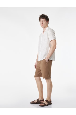 Koton Regular Fit Cepli Bermuda Beli Bağcıklı Şort Kahverengi 6sam40045hw Kahve