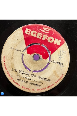 Melahat Koyuncu - Kara Sevda / Ayrı Düştüm Ben Yuvamdan Egefon 45'lik Plak