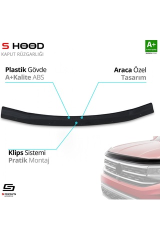 S-dizayn Mitsubishi Pajero Abs Plastik Kaput Rüzgarlığı 1998-2006 A+kalite