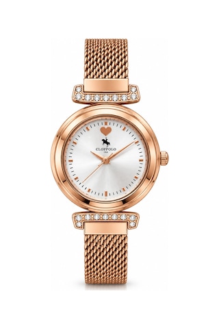 Hasır Mıknatıslı Kordon Rose Rengi Saat Bej - 93348704 Altın