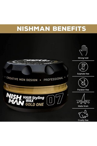 Nishman Saç Şekillendirici Wax 07 Gold One, 150 Ml / Tüm Saç Tipleri / Ekstra Güçlü, Islak Ve Parlak Görünüm
