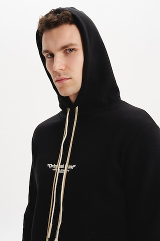 AR-MA Arma Erkek Kapüşonlu Sweatshirt Örme 3 İplik Şardonlu, Yazı Baskılı,cepsiz,sade Ve Şık, Regular Fit K30254628802 Siyah