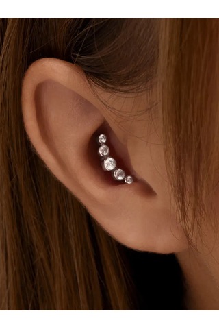 Zoloto Russkih Helix Piercing 925 Ayar Gümüş 42998682 Gri