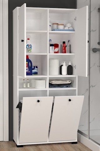 Atlas No.2 6 Raflı 2 Sepetli Banyo Dolabı Beyaz