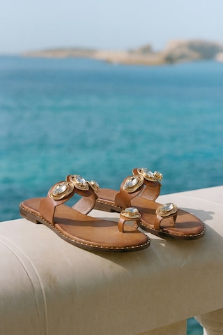 Valmenti Kadın Hakiki Deri Taba Düz Terlik 1141 578 Bn Trlk Y26 Tan Leather
