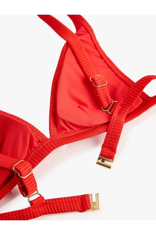 Koton Dokulu V Yaka Bralet Bikini Üst Kırmızı 6sak10178mm