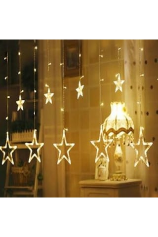 Kumandalı Yıldız Figürlü 12 Sarkıtlı 120 Led Uzaktan Kumandalı Dekor Işık Masaüstü Ve Ortam Aydınlatması 5570 Diğer