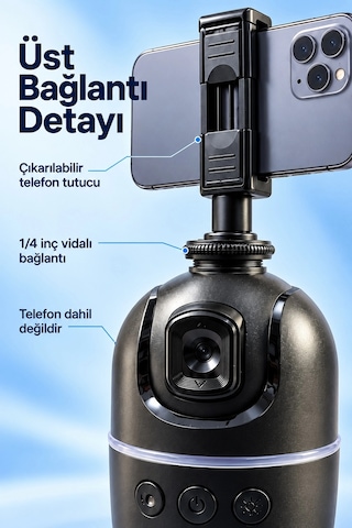Kargo El Hareketiyle Kontrol Edilen Yüz Takipli Telefon Standı Najmaddin Belirtilmemiş