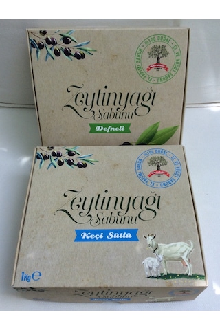 Karakılıç Doğal El Yapımı Defneli + Keçi Sütlü Zeytinyağı Sabunu 1 KG 2'li