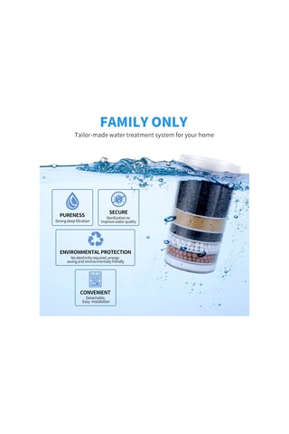 Neevoyu Su Filtresi Değişimi - 6 Katlı Filtre Elemanı İle Su Arıtma - Tüm Sistemlere Uyumlu - Kolay Kurulum Siyah