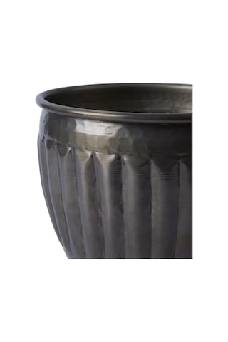 Yargıcı Kabartmalı Formlu Metal Saksı 20x18 Cm 26knha1075n St