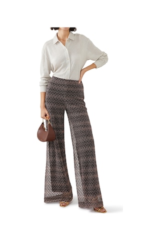 Missoni Dantelli Geniş Paça Pantolon Altın Çok Renkli