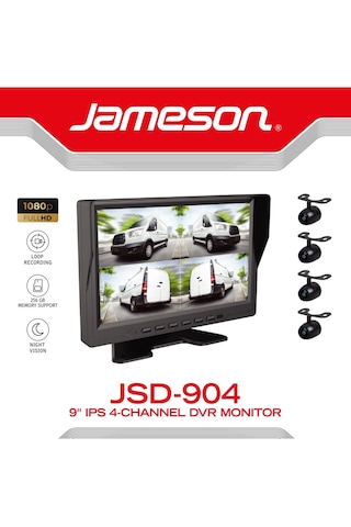 Jameson -904-9''-ıps 1024x600px-ahd Kamera-4 Ch-4 Kameralı Set