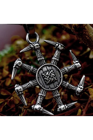 Aslanmaz Çelik Viking Mitoloji Kolovrat Pagan Güneş Kolye