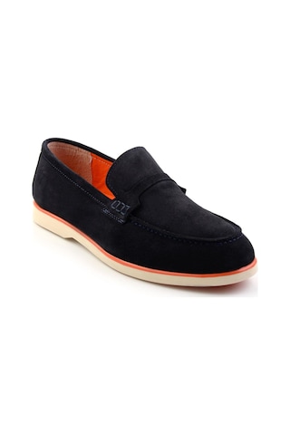 Bambi Lacivert Hakiki Deri Erkek Loafer Ayakkabı E01070240002 Lacivert