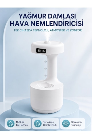 Mey İthalat Anti Yerçekimi Su Damlası Hava Nemlendirici 800 Ml Ultrasonik Aroma Difüzör