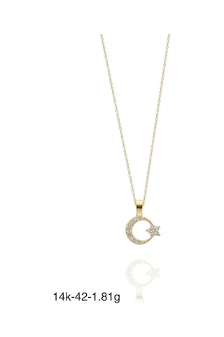 Minik Ayyıldız Çok Şık 14 Ayar Altın Kolye