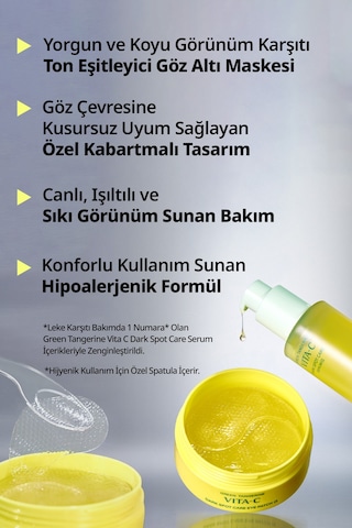 Goodal Yeşil Mandalina Özlü, Aydınlatıcı Göz Altı Maskesi Green Tangerine Vita C Eye Gel Patch