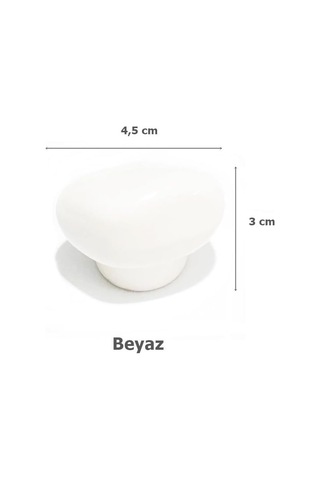 Eym 5 Adet Porselen Beyaz Taş Düğme Tek Vidalı Mobilya Dolap Kulp Diğer